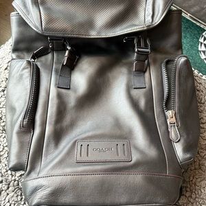 Black Leather Men’s Coach Backpack